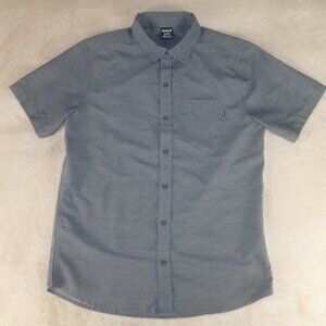 Hurley Men’s Pocket Button Up Shirt Short Sleeve Size Medium Blue